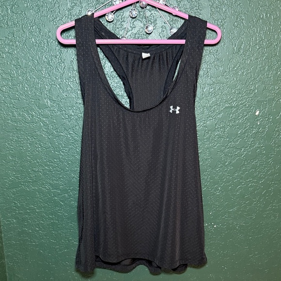 Under Armour Women's Black Racerback Tank Top Sleeveless HEAT GEAR Size Medium - Picture 1 of 7